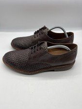 Clarks Grimsby Craft brown leather basket weave lace-up shoes Size UK9.5