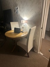 Oak Dining Room Table and Two Chairman Chair Set