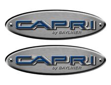 Bayliner Capri Oval Stickers Brushed Metal Look