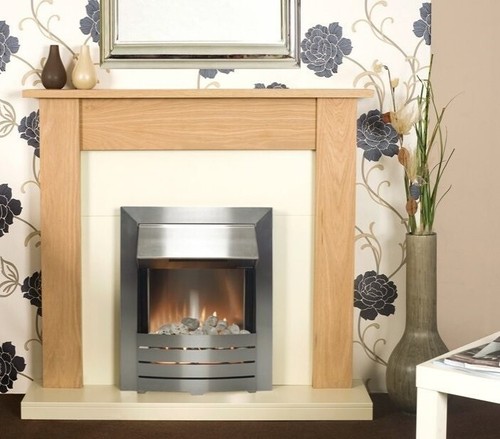 Electric fire oak fireplace - fire,