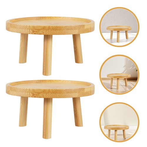 Wooden plant stand small round - plant,