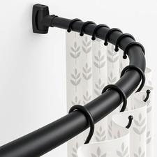 Curved Shower Rail Black