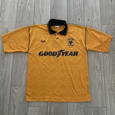 WOLVERHAMPTON WANDERERS Shirt Medium 1990 Home Bukta Wolves Good Condition
