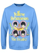 The Beatles Yellow Submarine Heads In Circles Men's Blue Sweater