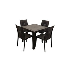 Black rattan garden furniture - garden,