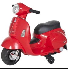 HOMCOM Vespa Licensed Kids Ride On Motorcycle 6V Battery Powered Electric Toys  