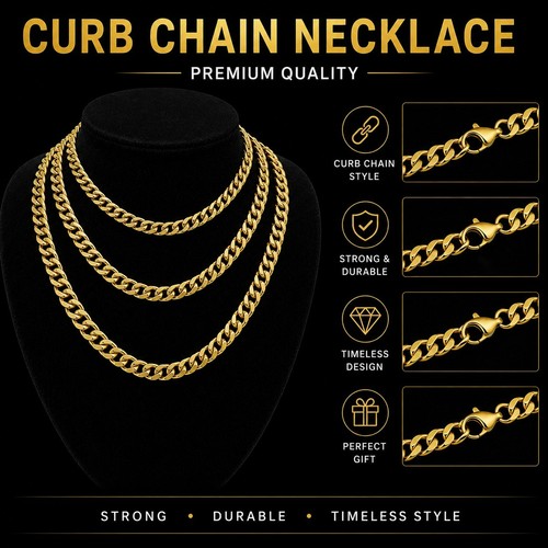 Golden stainless steel cuban - golden,