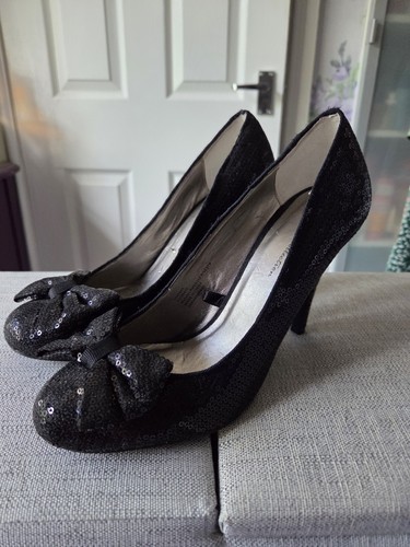 Size black bow sequin high - size,