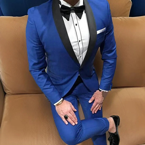 Blue new wedding tuxedo - blue,