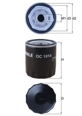 Mahle 1014 oil filter for - oc,