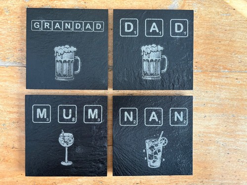 Engraved slate coasters - ,