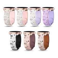 Flower Engraved Silicone Strap