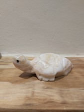 Opaque Hand Carved Onyx Turtle Ornament  Paperweight