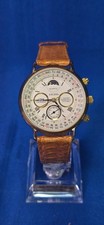 VINTAGE AXCESS SPORT CALENDAR MOON PHASE QUARTZ MEN'S GOLDEN BROWN DRESS WATCH