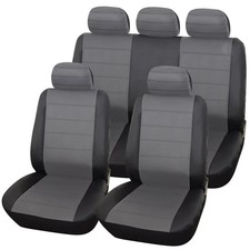 Urban Grey Premium Leather Look Waterproof Car Seat Covers Protectors Return Set