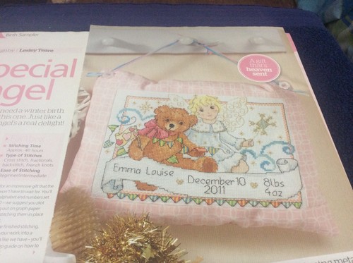 Cute birth sampler cross - cute,