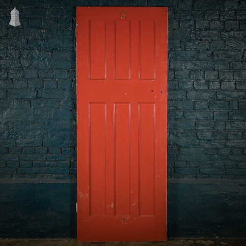 Pine panelled door red - pine,