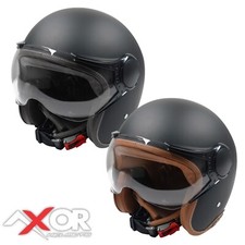 Motorcycle Scooter Open Face Crash Helmet Fibreglass Shell Axor Jet Matt Black