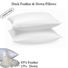 Duck Feather&Down Pillows Extra Filled Bed Pillow 100%Cotton Cover Pack of 2,4,6
