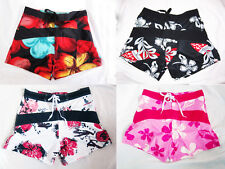 Hawaiin Womens surf board shorts, Hibiscus flowers, swimwear surfer, holiday new