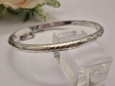 Sterling Silver Hallmarked Slim Hinged Bangle.
