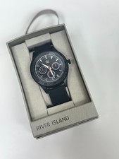 RIVER ISLAND MENS BLACK STRAP