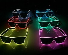 LED  Light Up Neon Glasses Sunglasses - Party Nightclub Halloween Clear Eyewear