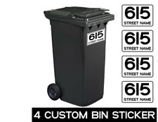 x4 WHEELIE BIN NUMBERS CUSTOM