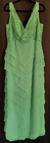 Jovani green beaded chiffon - green,