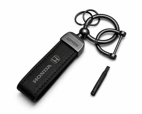 Honda leather metal keyring - honda,