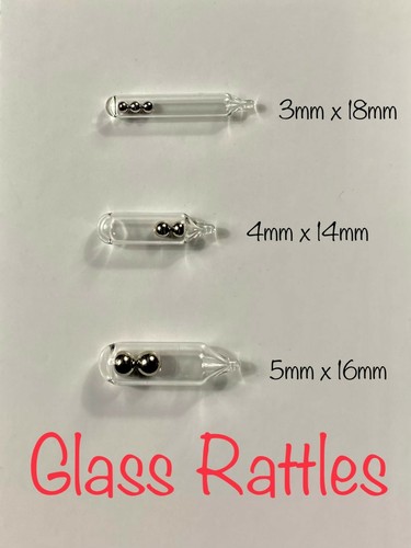Glass rattles 3mm 4mm 5mm - glass, 3mm,