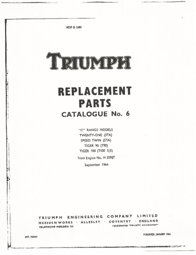 Triumph parts manual book 1965 - manual,