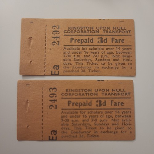 Two vintage bus tickets - vintage,