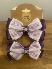 School Pigtail Bows. Clips Set