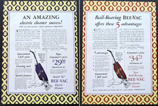 RARE Antique 1927 color DEALER Ad - Bee-Vac Electric Vacuum Cleaner Vtg