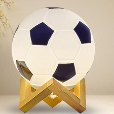 Football Lamp Table Lamp Warm Light Solid Wood Hollow Base