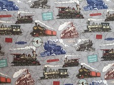 Train fabric 100 cotton - train, uk