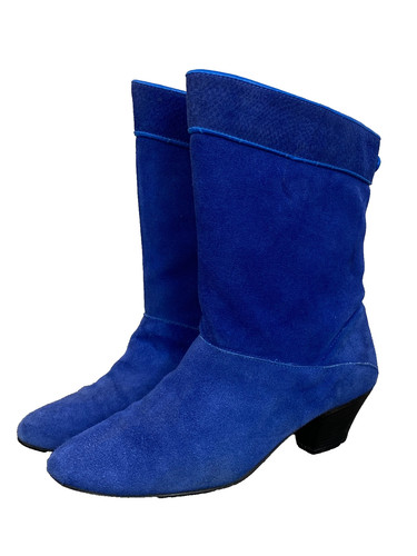 Vintage 1980s blue suede boots