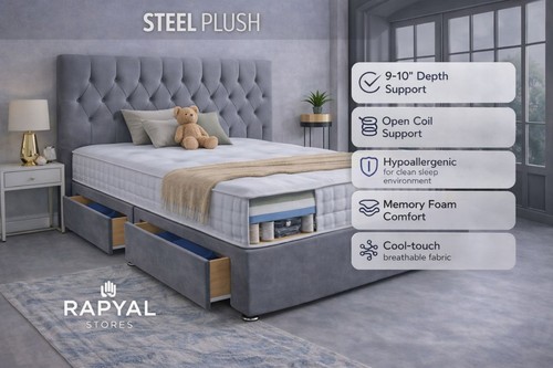 Chesterfield plush divan - plush, bed
