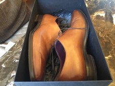 Hugo Boss Dress Shoes Mens UK Size 8 Brown Leather Oxford Derby Shoes, RRP £450