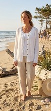 OSKA white cardigan linen mix