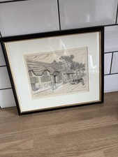 Framed Etching Cat & Fiddle