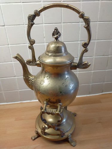 Vintage brass tilting - brass, teapot