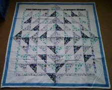 Florals and White Handmade Lap Quilt