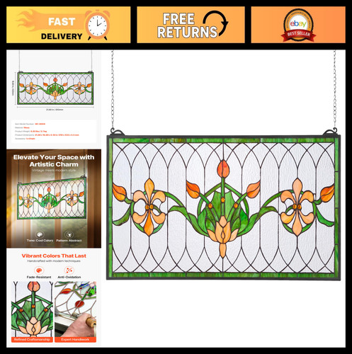 Stained glass window panel - stained,