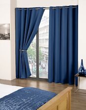 Thermal Thick Blackout Curtains 2 Panel Ready Made Eyelet Ring Top Curtains Cali