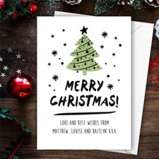 10 Personalised Christmas postcards family children friends