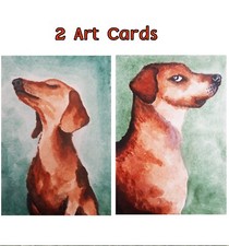 Set 2 ACEO Art Cards DOG