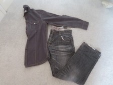 Dark Grey Men's Bundle V55 Long sleeve shirt & Mantaray jeans size XL 7 36"