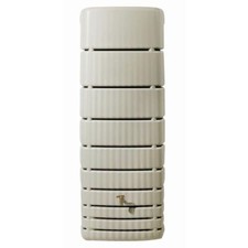 650L Slim Rainwater Wall Butt 100% Recycled - Plastic Tap Included - Sand Beige